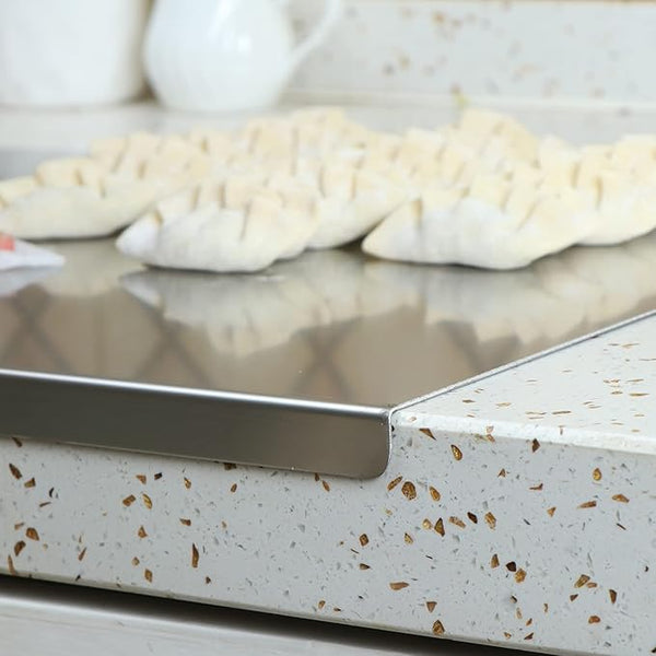 Non-Slip Stainless Steel Board for Cutting, Dough Rolling & Dumpling Prep