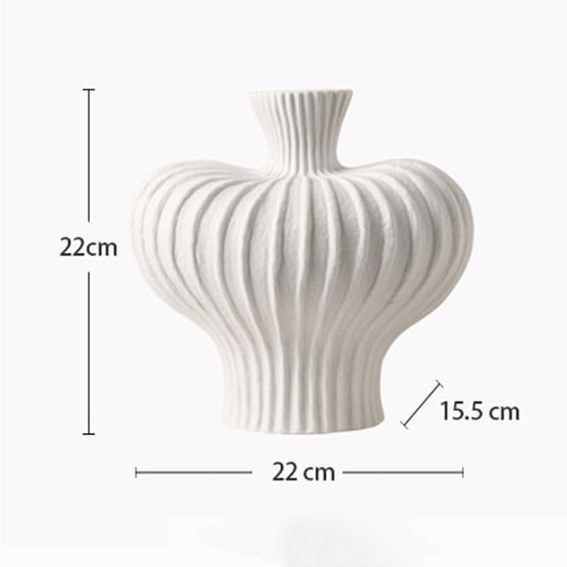 Lantern Fruit Flower Vase-White