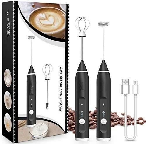 Rechargeable Coffee Beater – 3-Speed Adjustable Electric Frother & Whisk