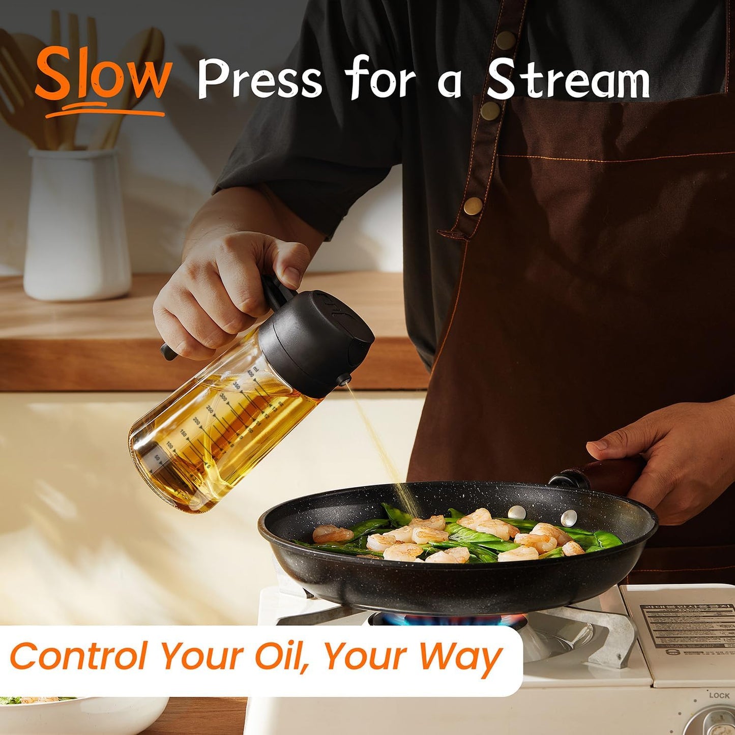 Kitchen 2 in 1 Oil Dispenser, Kitchen 2 in 1 Oil Dispenser and Oil Sprayer Black