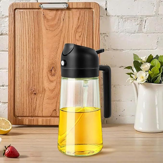 Kitchen 2 in 1 Oil Dispenser, Kitchen 2 in 1 Oil Dispenser and Oil Sprayer Black